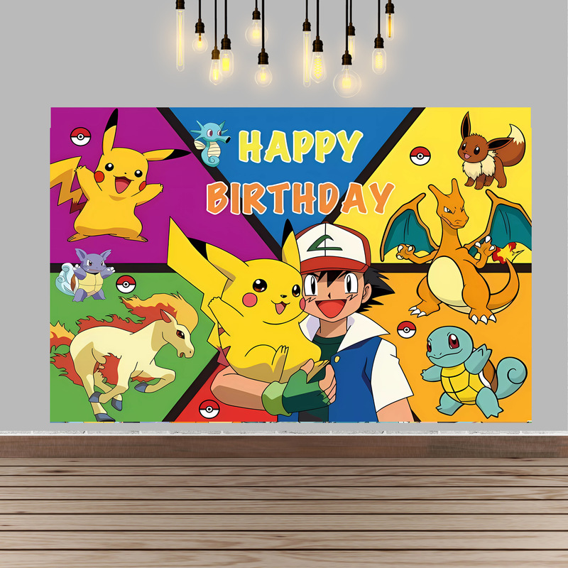 Pokemon Birthday Party Backgro - Baby Products Poster review and price
