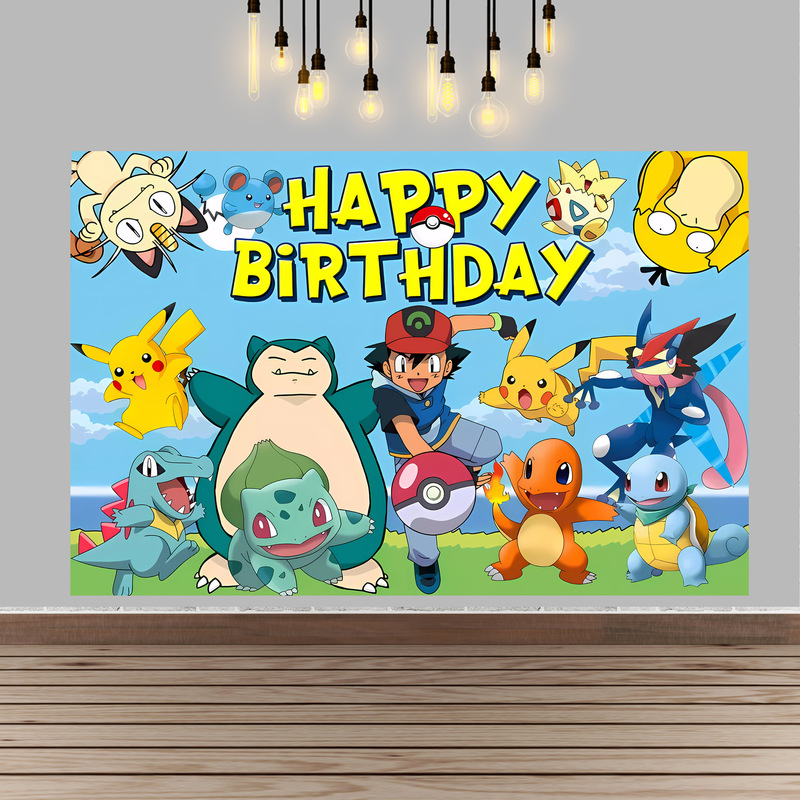 Pokemon Birthday Party Backgro - Baby Products Poster review and price