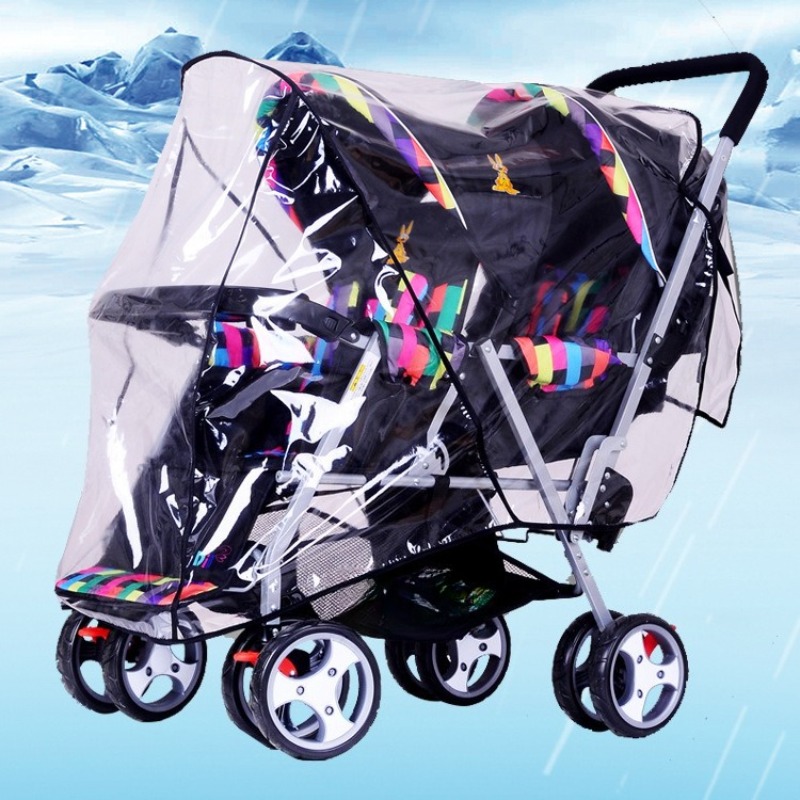 Double Seats Twin Baby Strolle - Stroller Rain Cover review and price